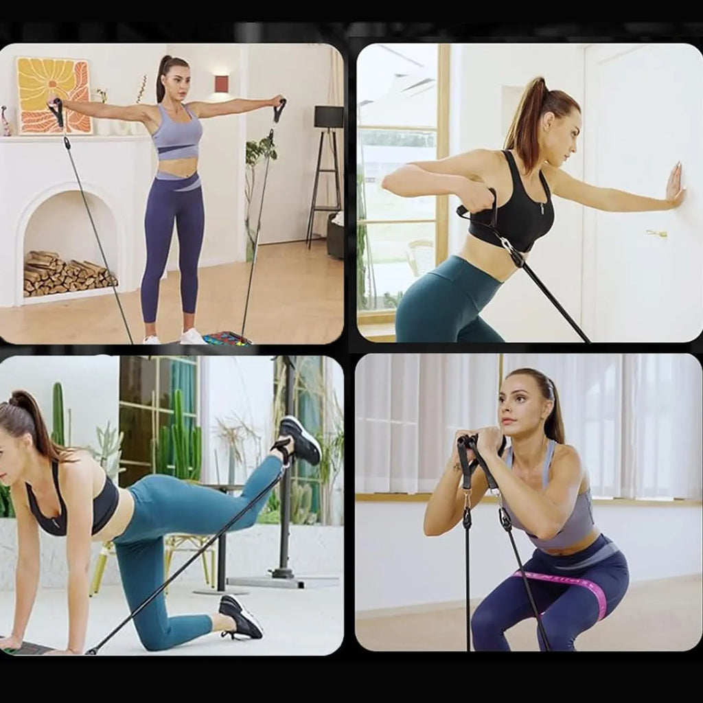 【Upgraded】Push-Up Board Set with Handles & Pull Rope, Portable Home Workout Equipment for Beginners & Couples, Chest, Abs, Arms & Upper Body Training for Men & Women