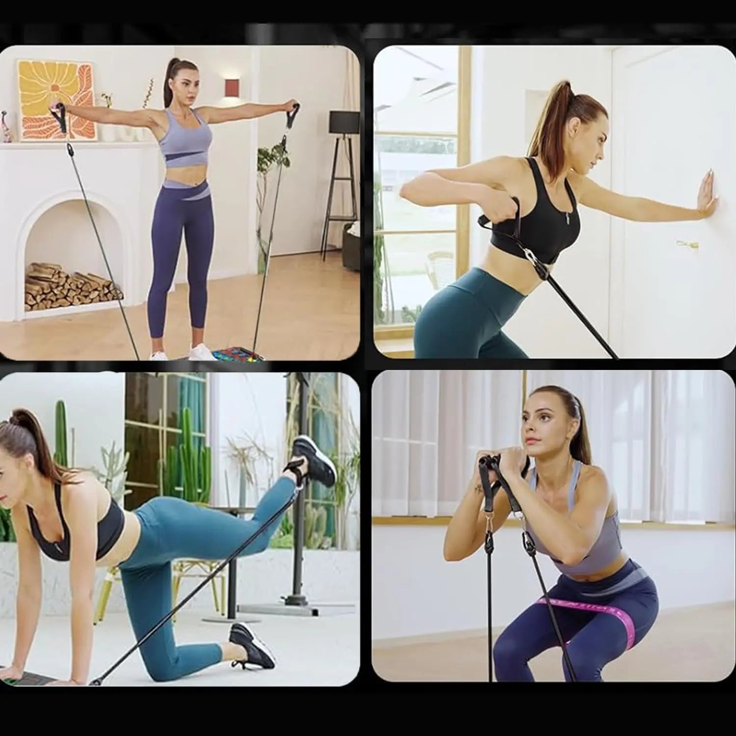 【Upgraded】Push-Up Board Set with Handles & Pull Rope, Portable Home Workout Equipment for Beginners & Couples, Chest, Abs, Arms & Upper Body Training for Men & Women