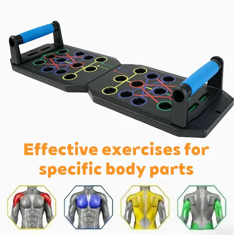 【Upgraded】Push-Up Board Set with Handles & Pull Rope, Portable Home Workout Equipment for Beginners & Couples, Chest, Abs, Arms & Upper Body Training for Men & Women