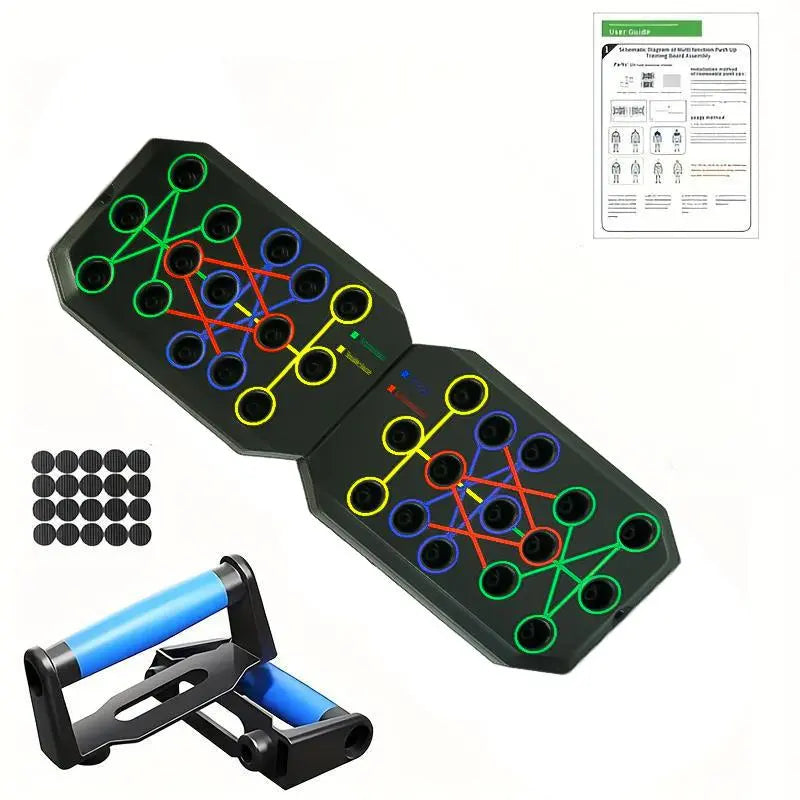 【Upgraded】Push-Up Board Set with Handles & Pull Rope, Portable Home Workout Equipment for Beginners & Couples, Chest, Abs, Arms & Upper Body Training for Men & Women