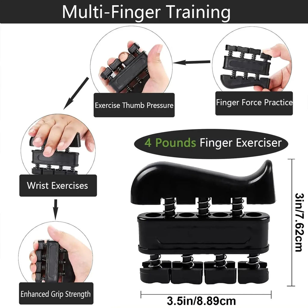 Pro Grip Trainer 4-Pack Adjustable Resistance (10-130 Lbs) Gym Muscle Builder， Weak Grip? Fix in 2 Weeks! (Office/Gym/Carpal Tunnel Relief) Forearm Exerciser