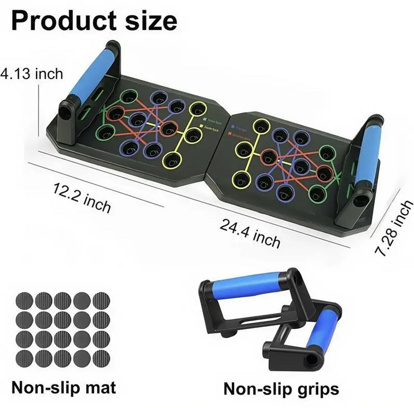 【Upgraded】Push-Up Board Set with Handles & Pull Rope, Portable Home Workout Equipment for Beginners & Couples, Chest, Abs, Arms & Upper Body Training for Men & Women